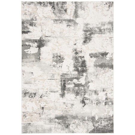 Safavieh 6 ft. 7 in. x 6 ft. 7 in. Vogue Collection Contemporary Round Power Loomed Rug; Beige & Charcoal VGE142A-7R